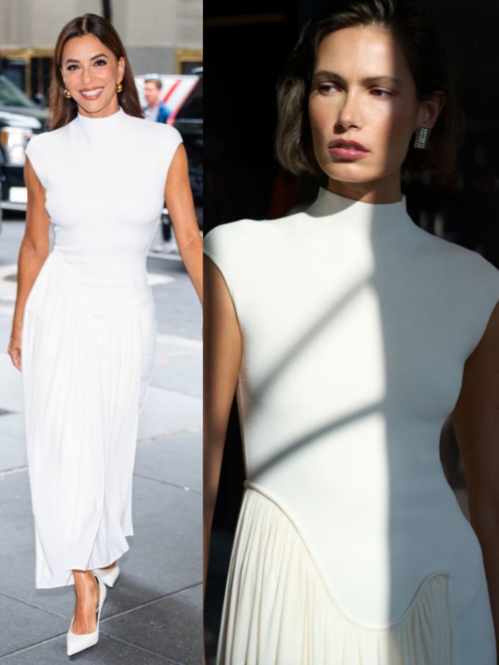 Et Ochs Francis Midi Dress Ivory White Asymmetric Knit Combo NWT Size M - Picture 15 of 15